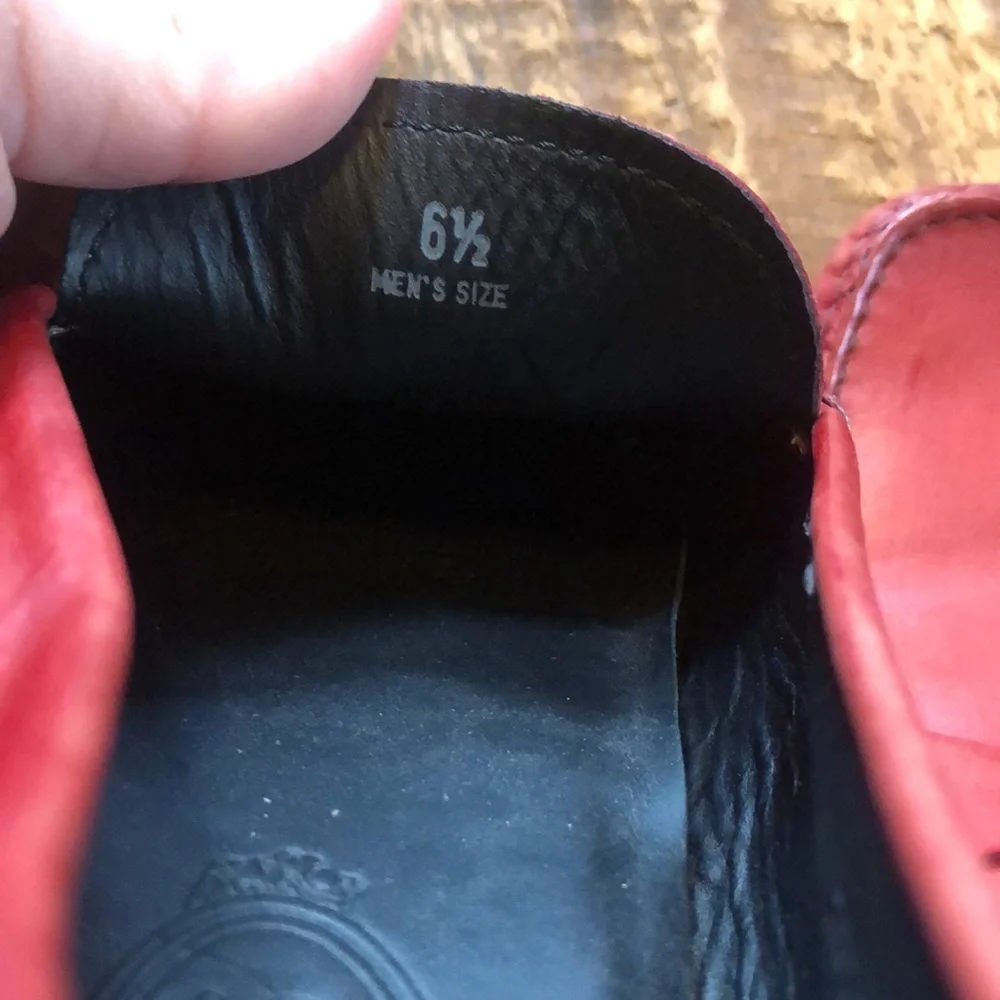Tod’s Red leather driving loafers shoes size 8